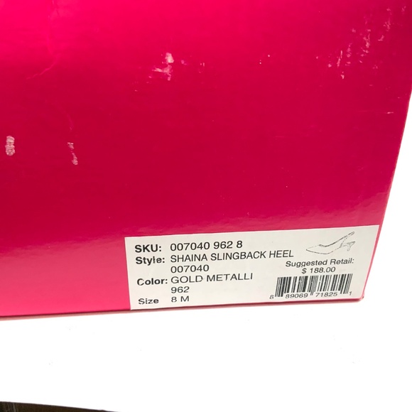 Lilly Pulitzer Shaina Slingback Gold Glitter Pump Pointed Toe Kitten Heel Shoe 8 - Picture 11 of 16